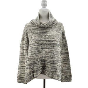 Anthropologie Saturday Sunday Off-white Gray Cowl Neck Knit Sweater Womens Small